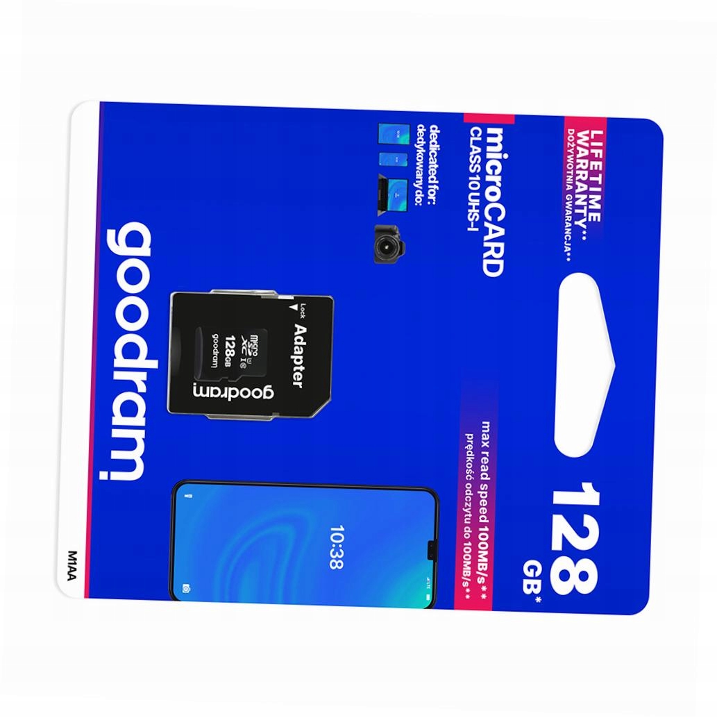 Karta pamięci 128GB microSD do telefonu szybka 10 Class z adapterem Sd
