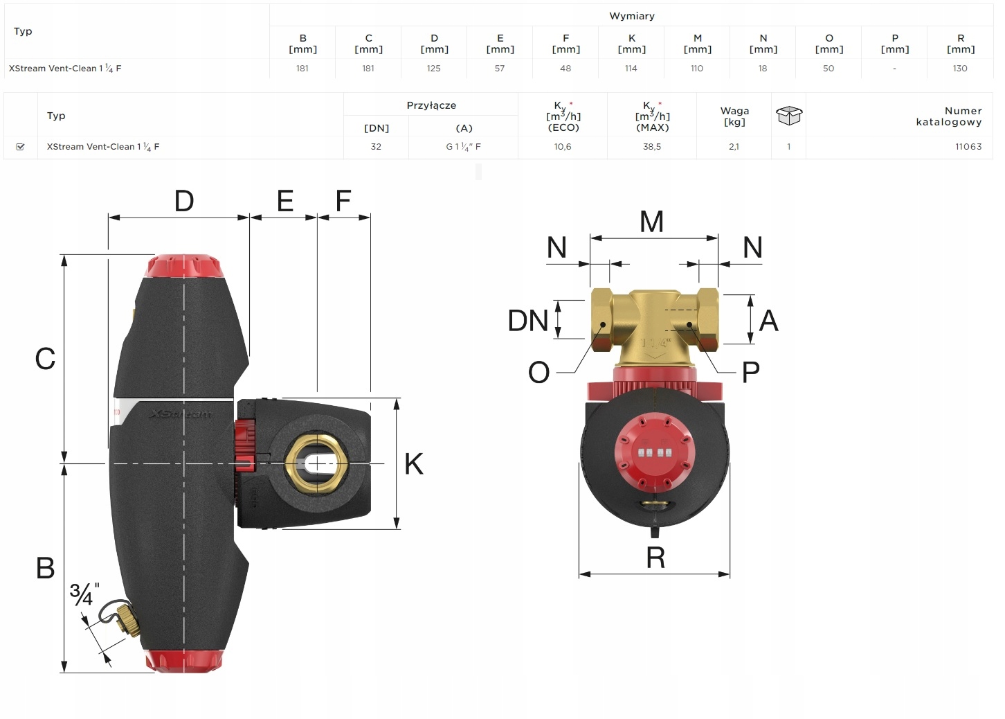 FLAMCO SEPARATOR ZANIECZYSZCZEŃ I POWIETRZA 5/4" Marka Flamco