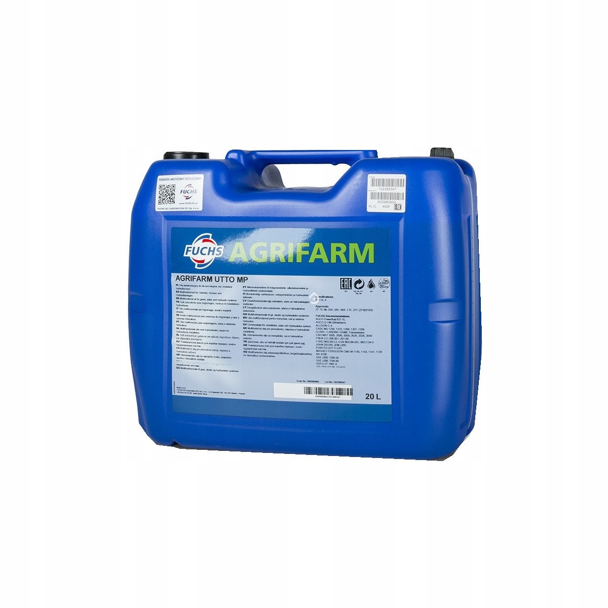 FUCHS AGRIFARM UTTO MP 20L. OLEJ HYDRAULICZNO PRZEKŁADNIOWY