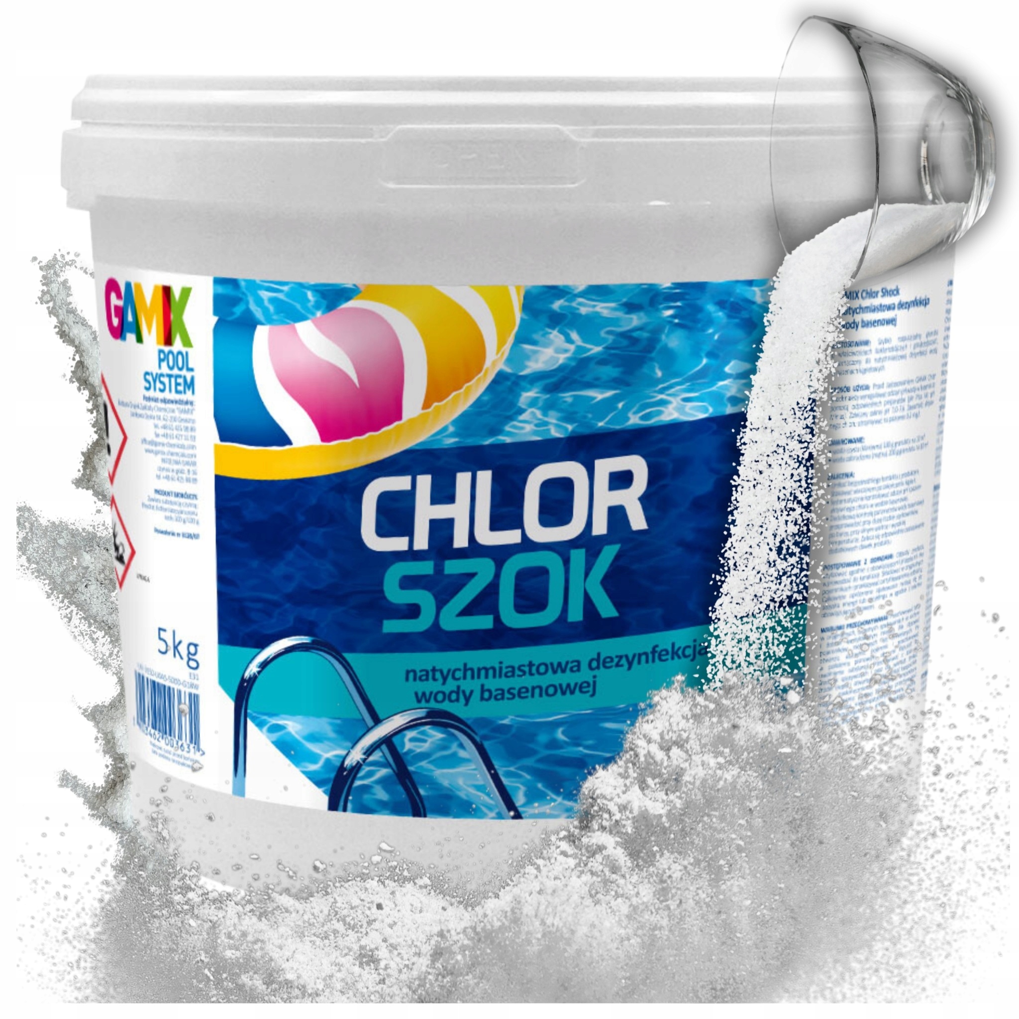 Chlor Szok 5KG Chemia Basenowa Dezynfekcja Wody Granulat Gamix