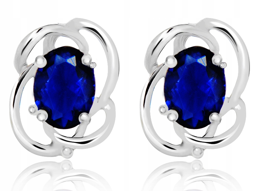 

Kolczyki Srebrne Z Niebieskimi Cyrkoniami Pr 925!