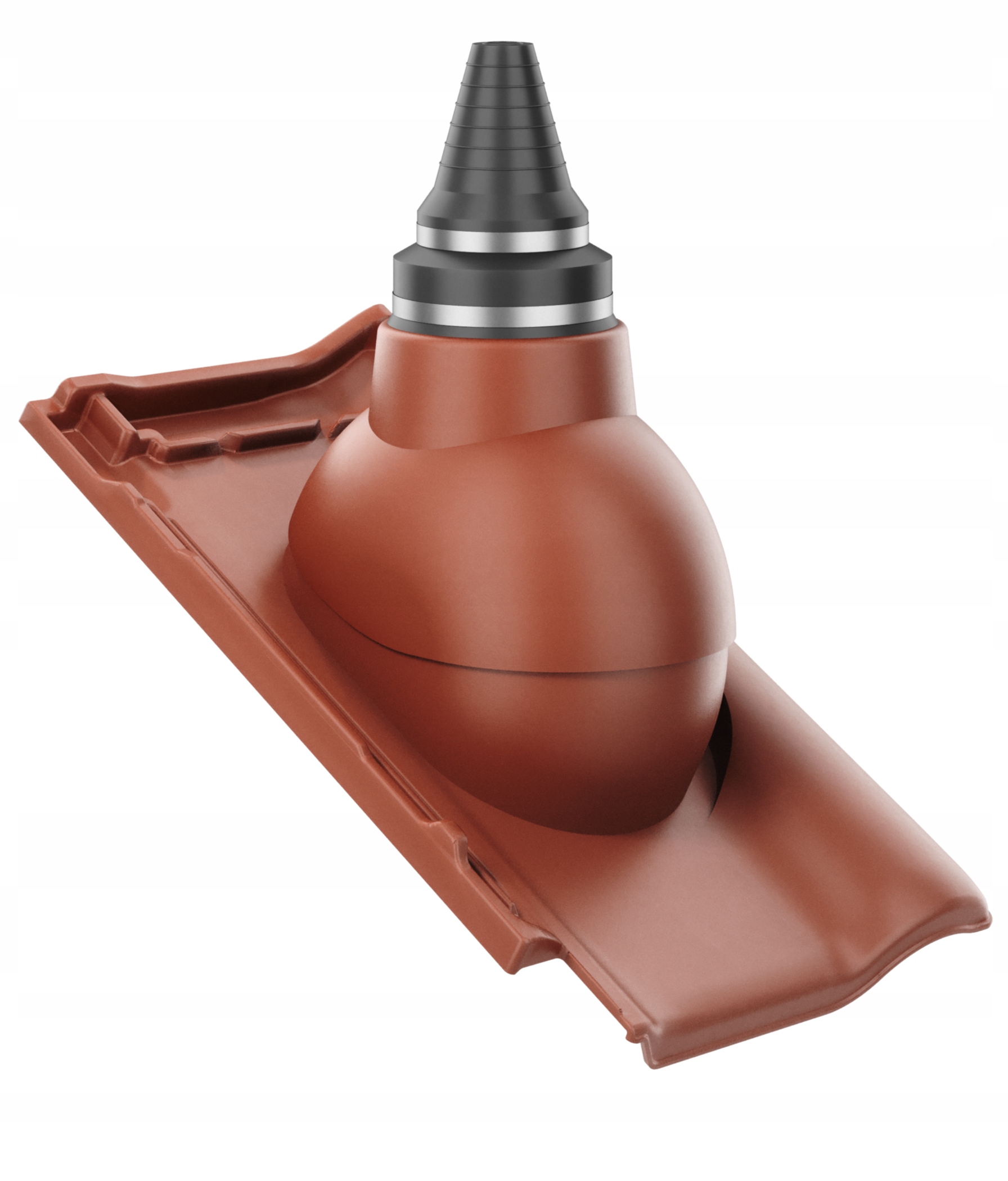 Anténní průchod těsným střešním průchodem Roben Piemont Kasztan