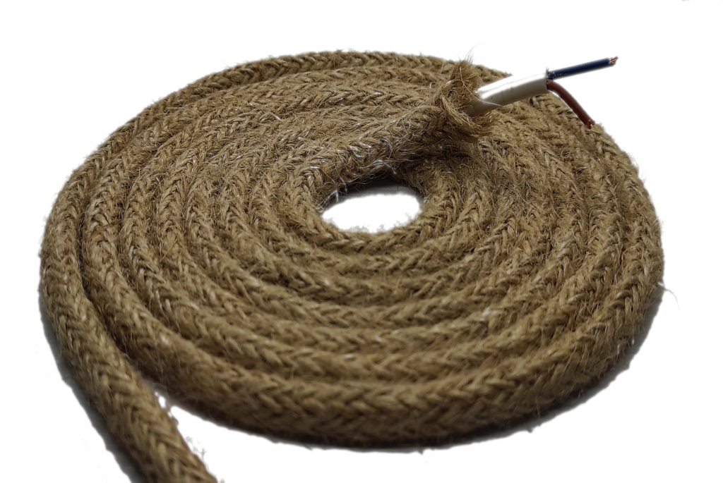 

Przewód w oplocie jutowym kabel 2x0,75 do lamp