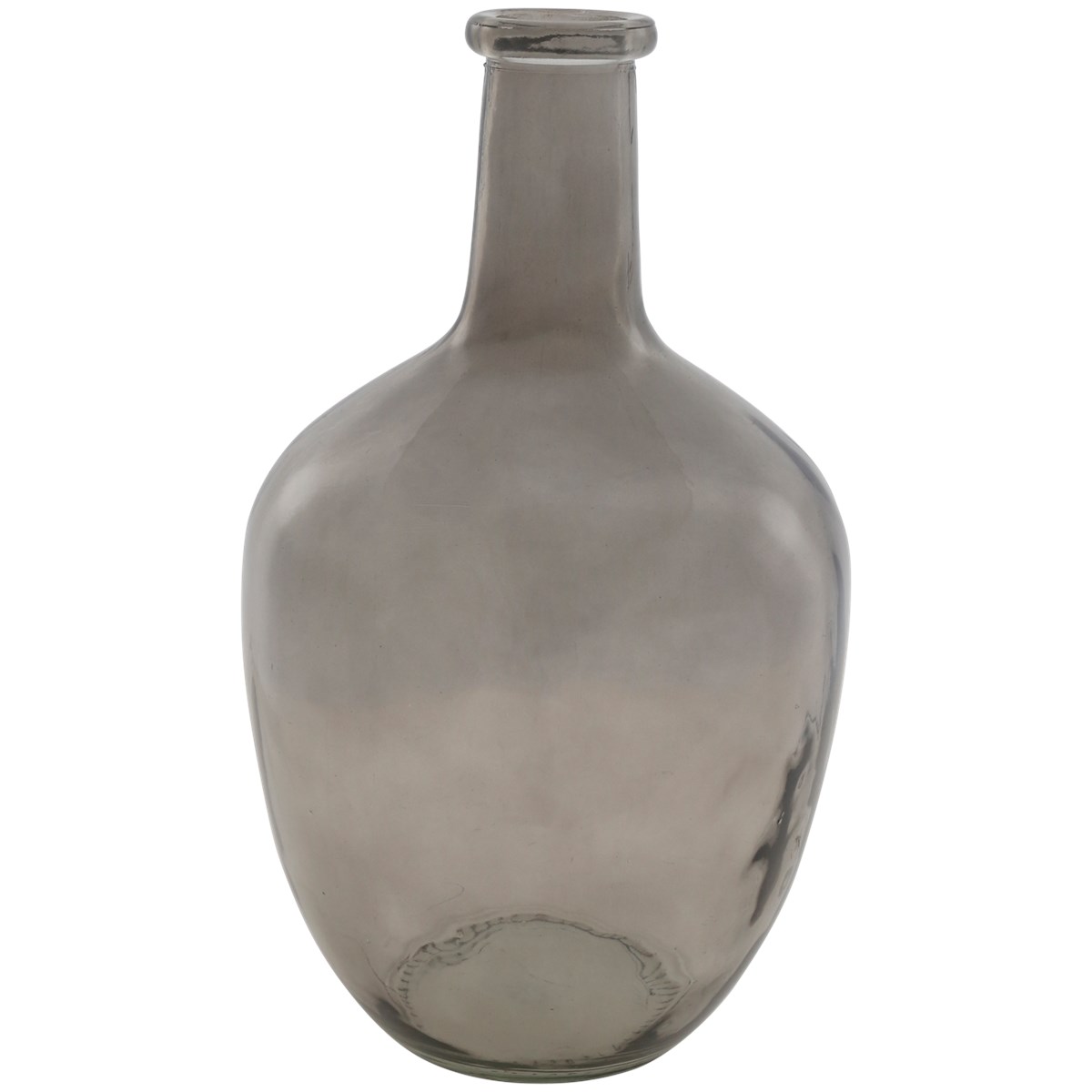 SZKLANY DUŻY WAZON BUTELKA 31cm HANDMADE SZARY