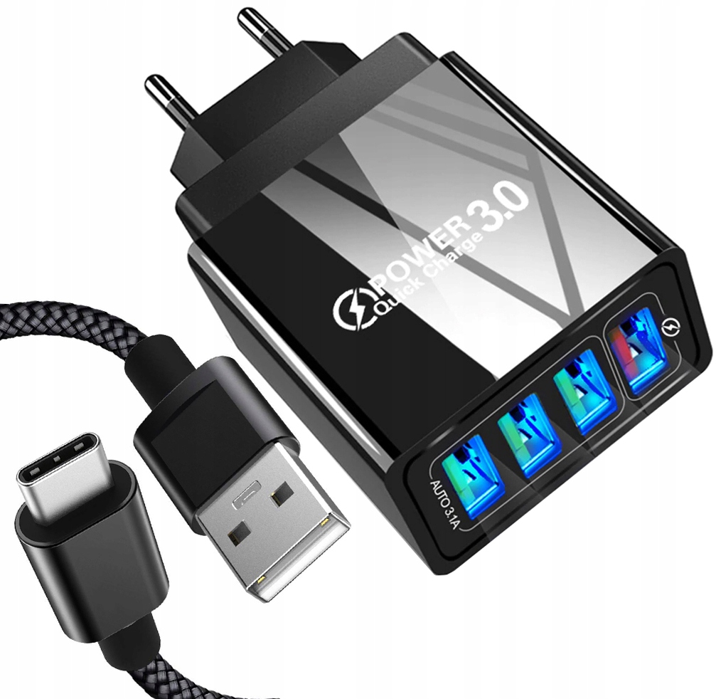 

Szybka Mocna Ładowarka Sieciowa Qc Kabel Usb-c