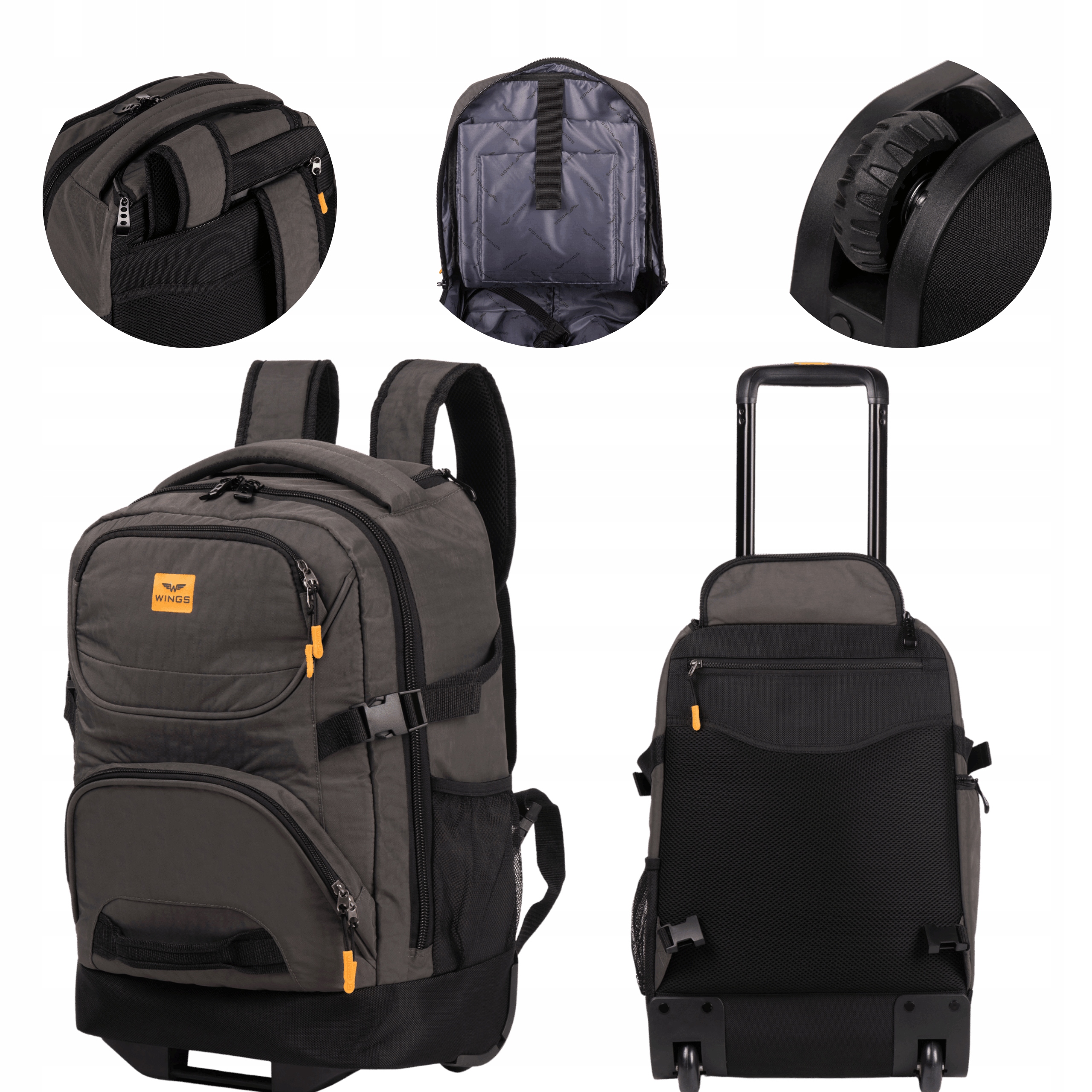Batoh s funkcí tašky na kolečkách Wings Prostorné turistické zavazadlo