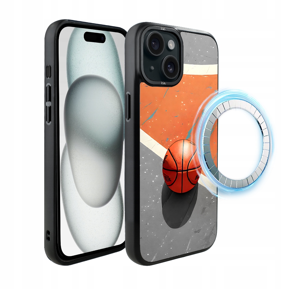 Pouzdro pro iPhone 15 Ibizu DropGuard Matt s MagSafe, Basketbal