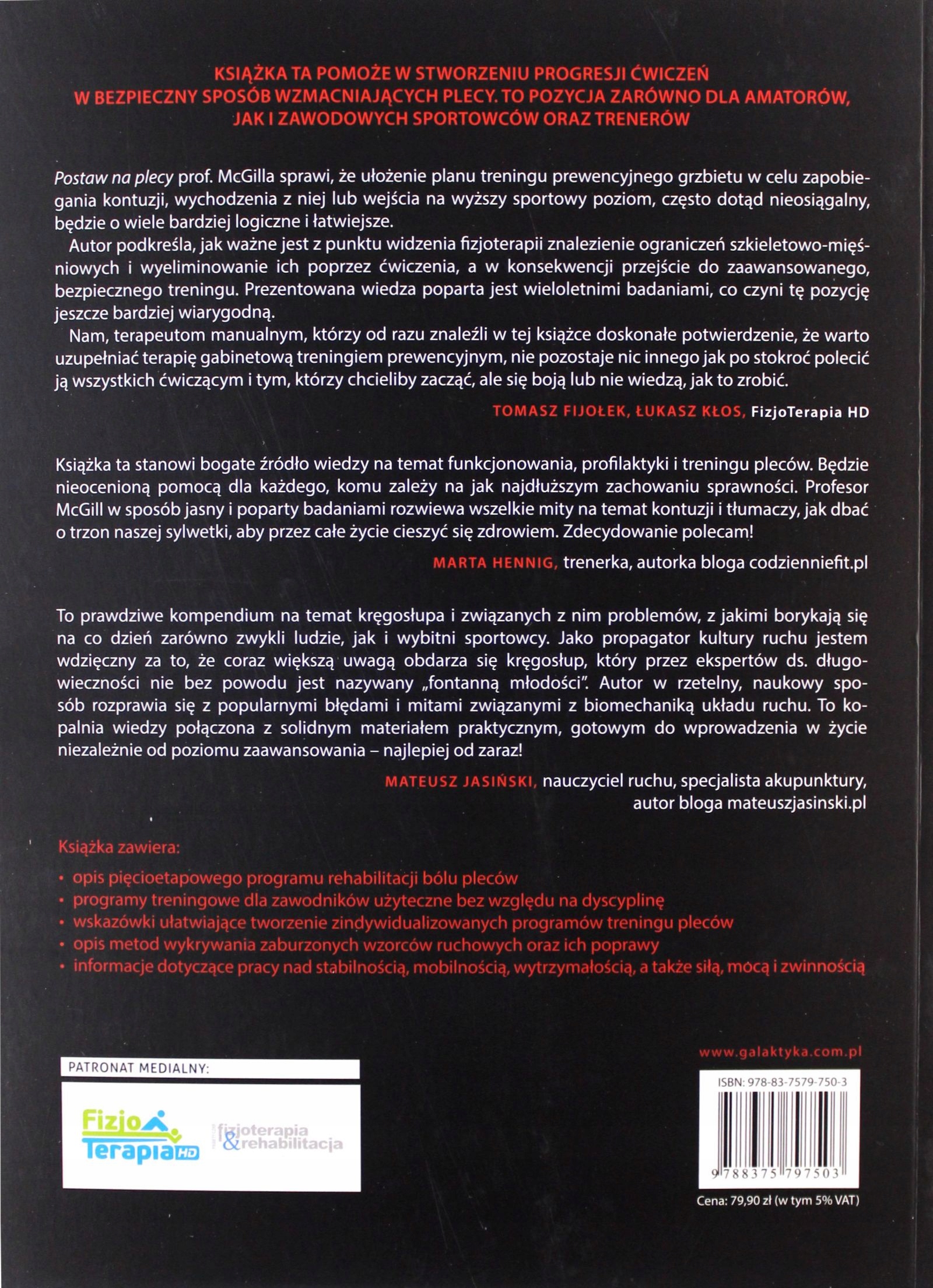 POSTAW NA PLECY. JAK ZBUDOWAĆ SKUTECZNY PROGRAM TRENINGOWY W OPARCIU O WYNI Stan opakowania oryginalne