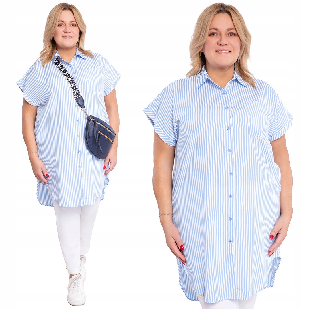 Košile modré pruhy plus size velikost 50