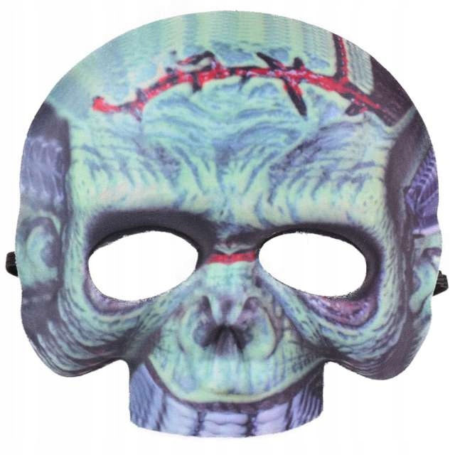 MASKA halloween CZASZKA zielona ZOMBIE horror