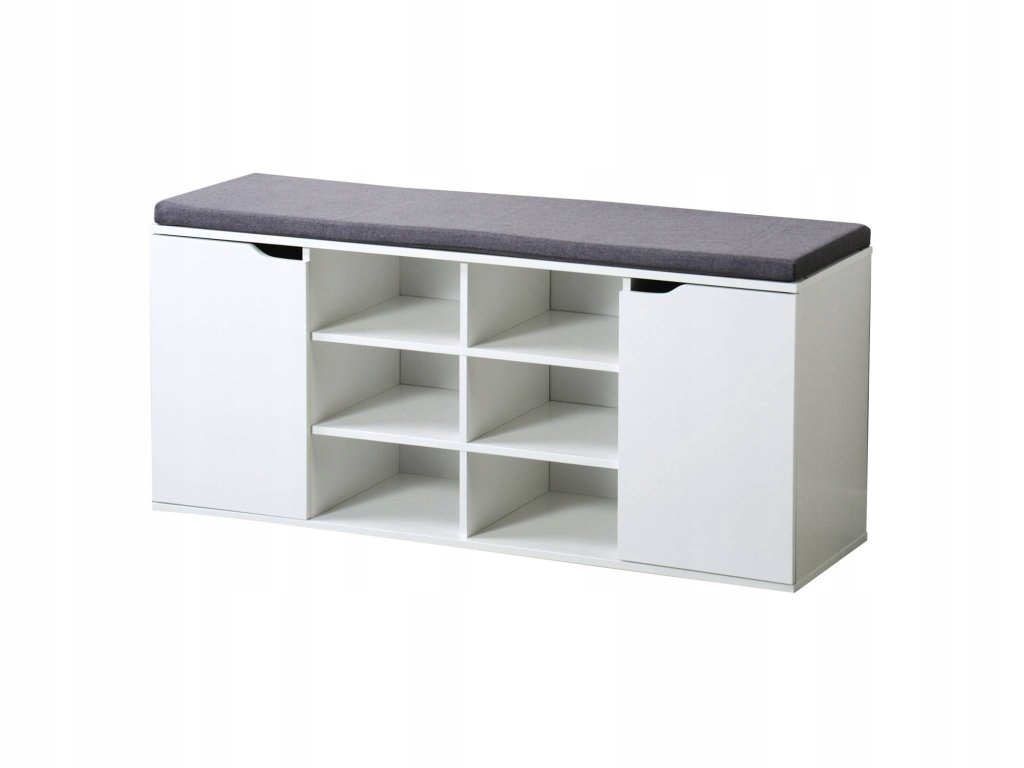 Sedací botník s úložným priestorom, biely, 103 x 31 x 44 cm, Kesper