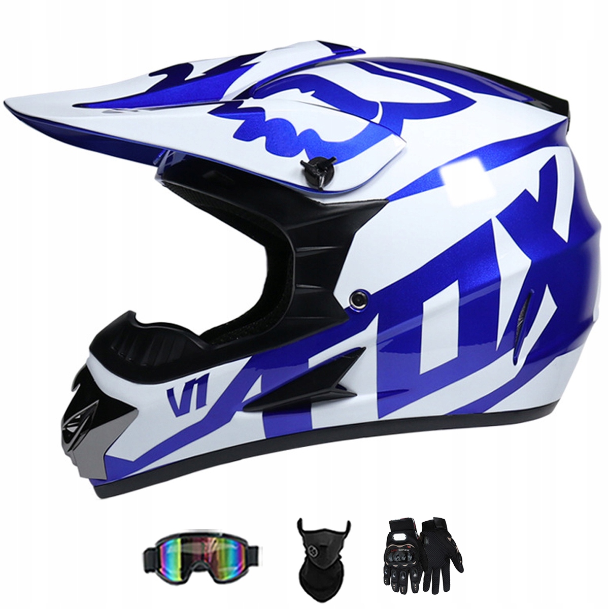 Motocyklová Přilba Lehká Enduro Quada Brýle Rukavice Maska S