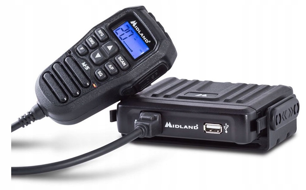 MAŁE RĘCZNE RADIO CB MIDLAND M-5 RADIO W GRUSZCE z USB Z WTYKI ZAPALNICZKI