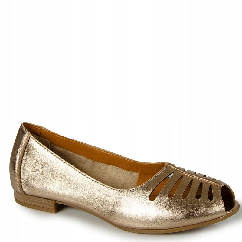 Maciejka P7541-32/00-0 Zlaté Kožené Ažurové Baleríny 38