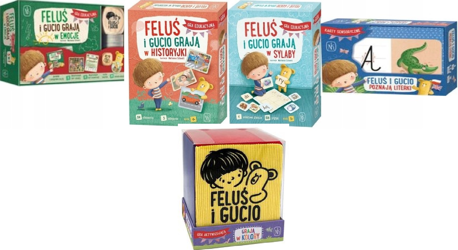 Feluś i Gucio poznają literki grają w sylaby +emocje historyjki