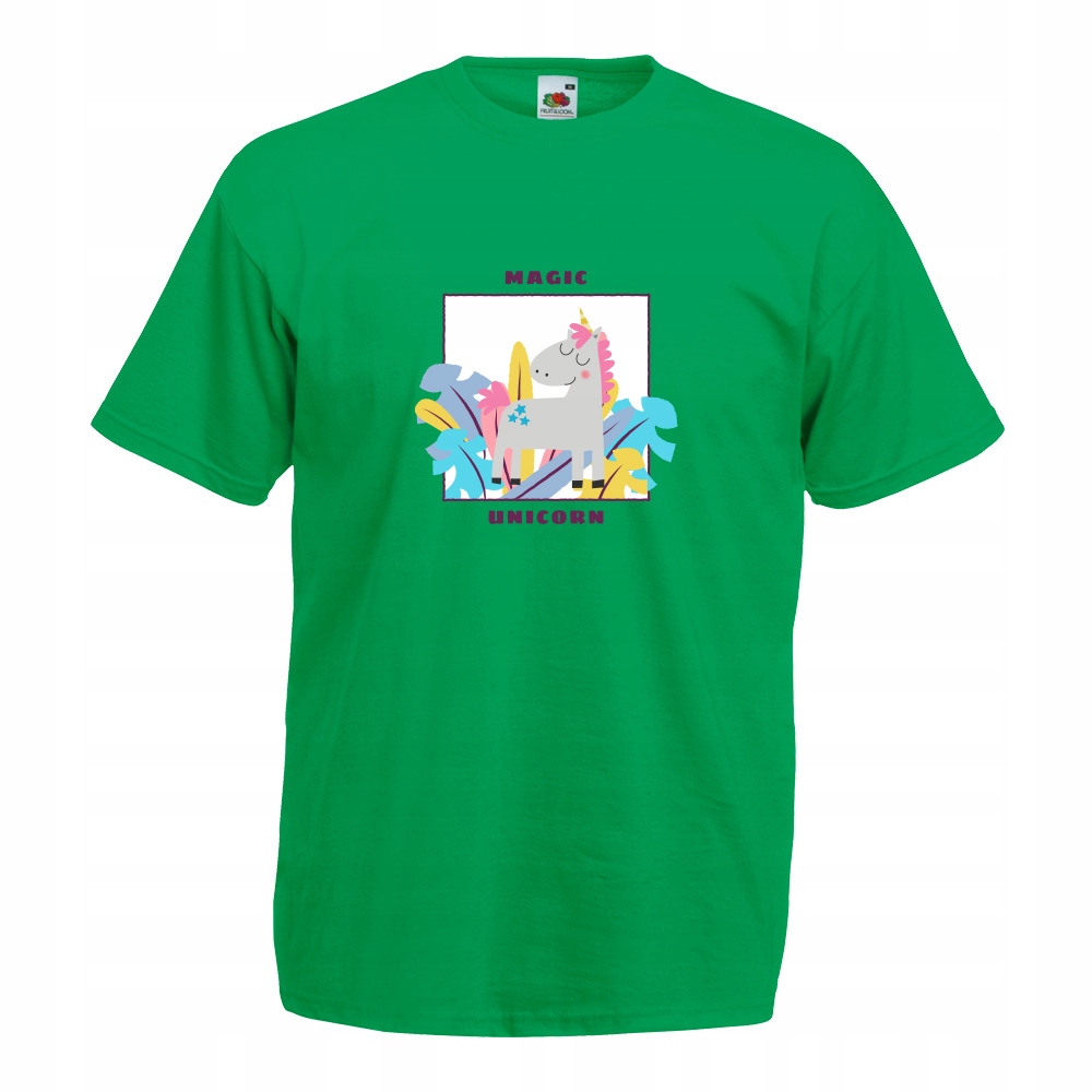 

Koszulka magic unicorn jednorożec XXL zielona