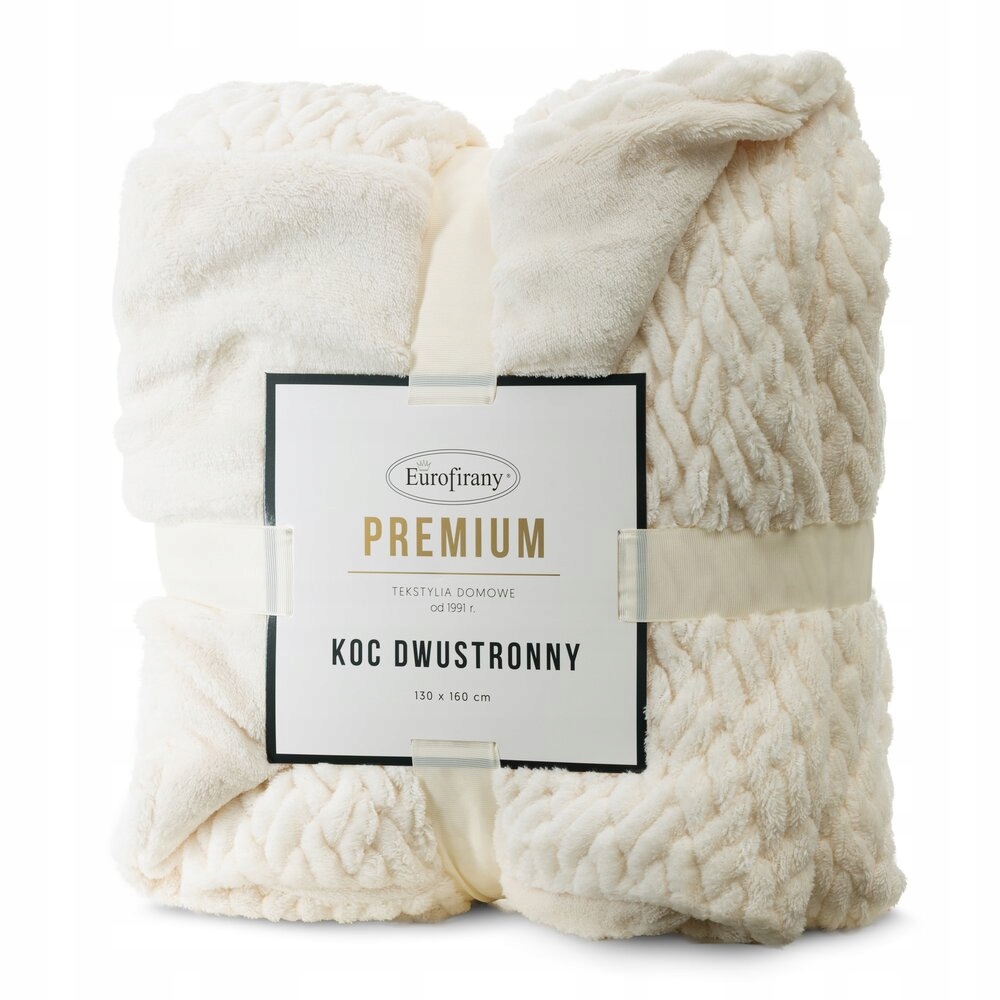 Deka Kayla 130x160 Eurofirany krémová, oboustranná, výrazná vazba