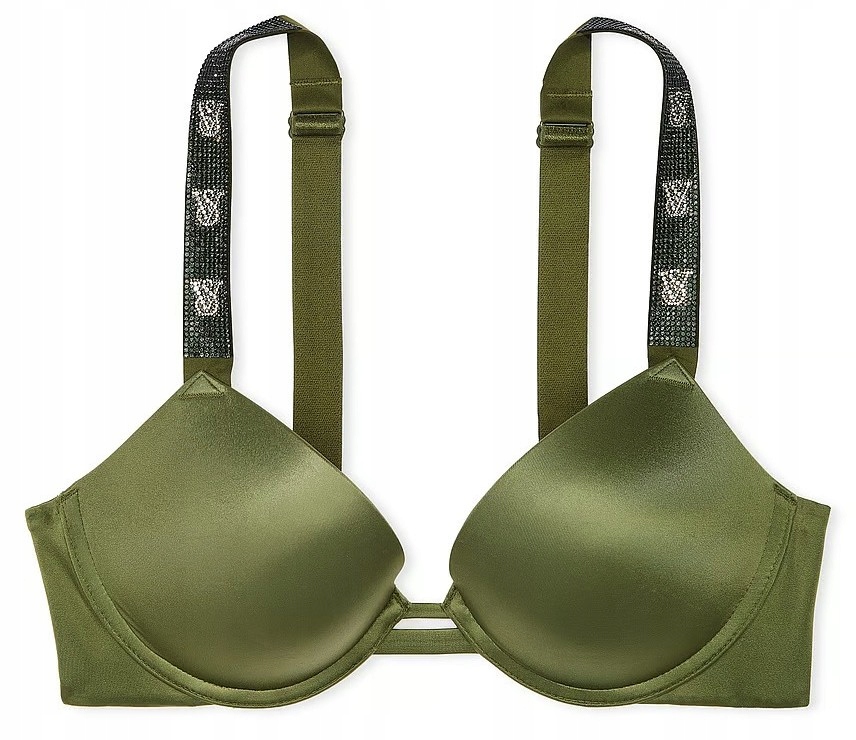 Podprsenka Victoria's Secret push-up zirkony olivová 75C (34C)