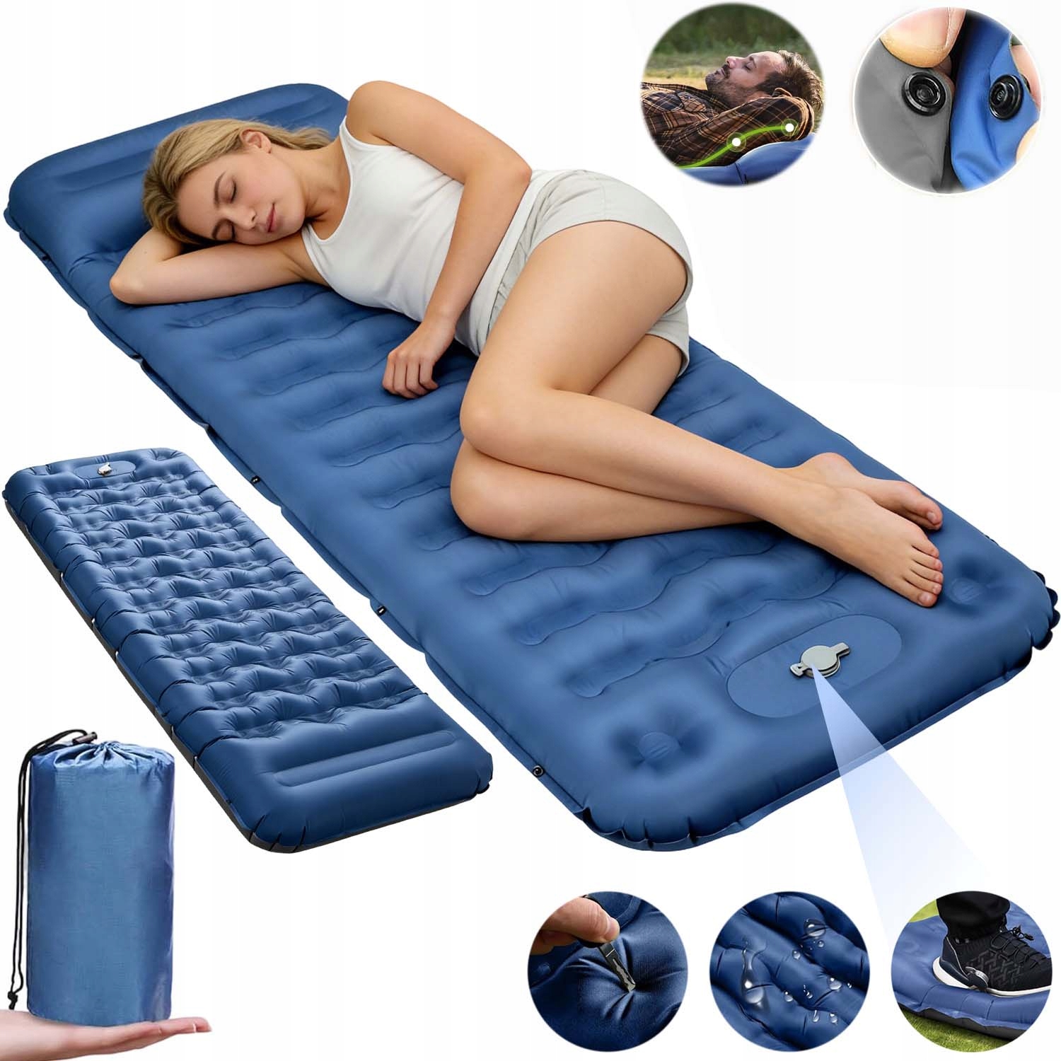 Matrace pro jednoho, ultralehká podložka, karimatka 196*66cm, přenosná