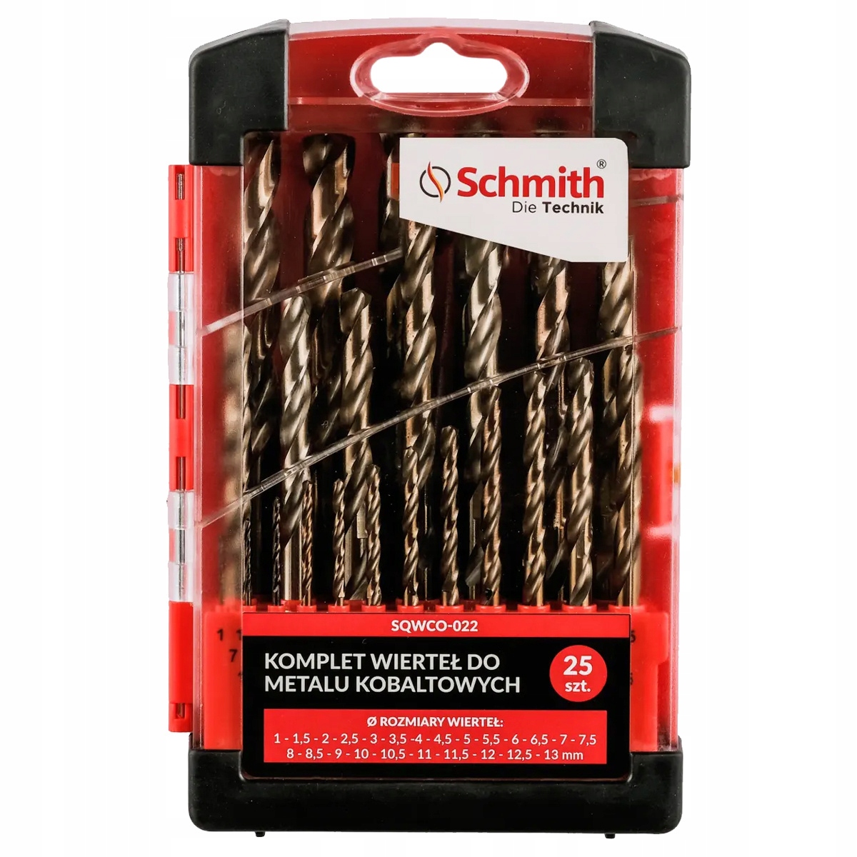 Schmith Zestaw wierteł do metalu wiertła kobaltowe 1-13 mm 25 szt SQWCO-022