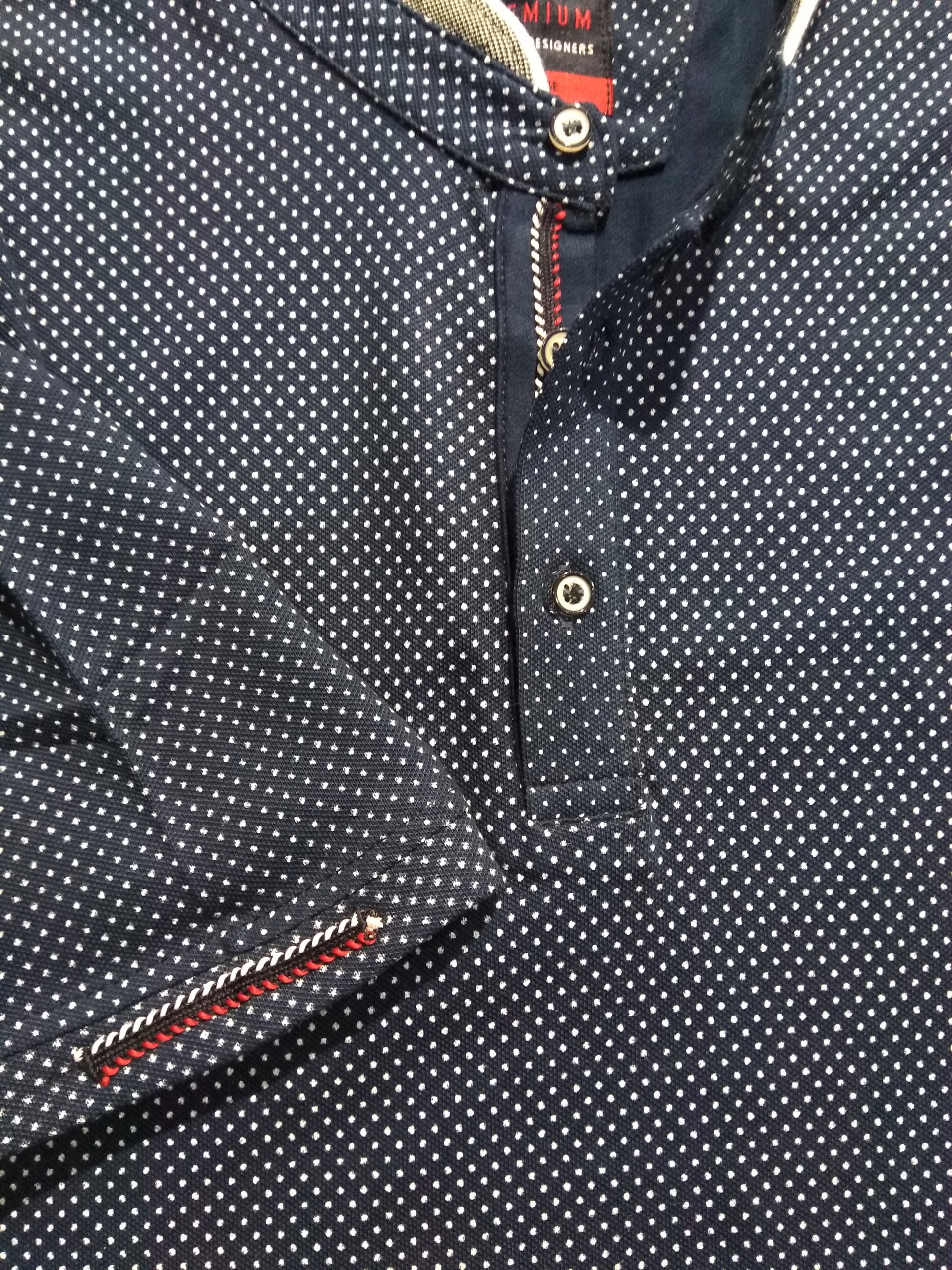 KOSZULKA MĘSKA T-SHIRT STÓJKA NIEBIESKA WZORY L Płeć mężczyzna