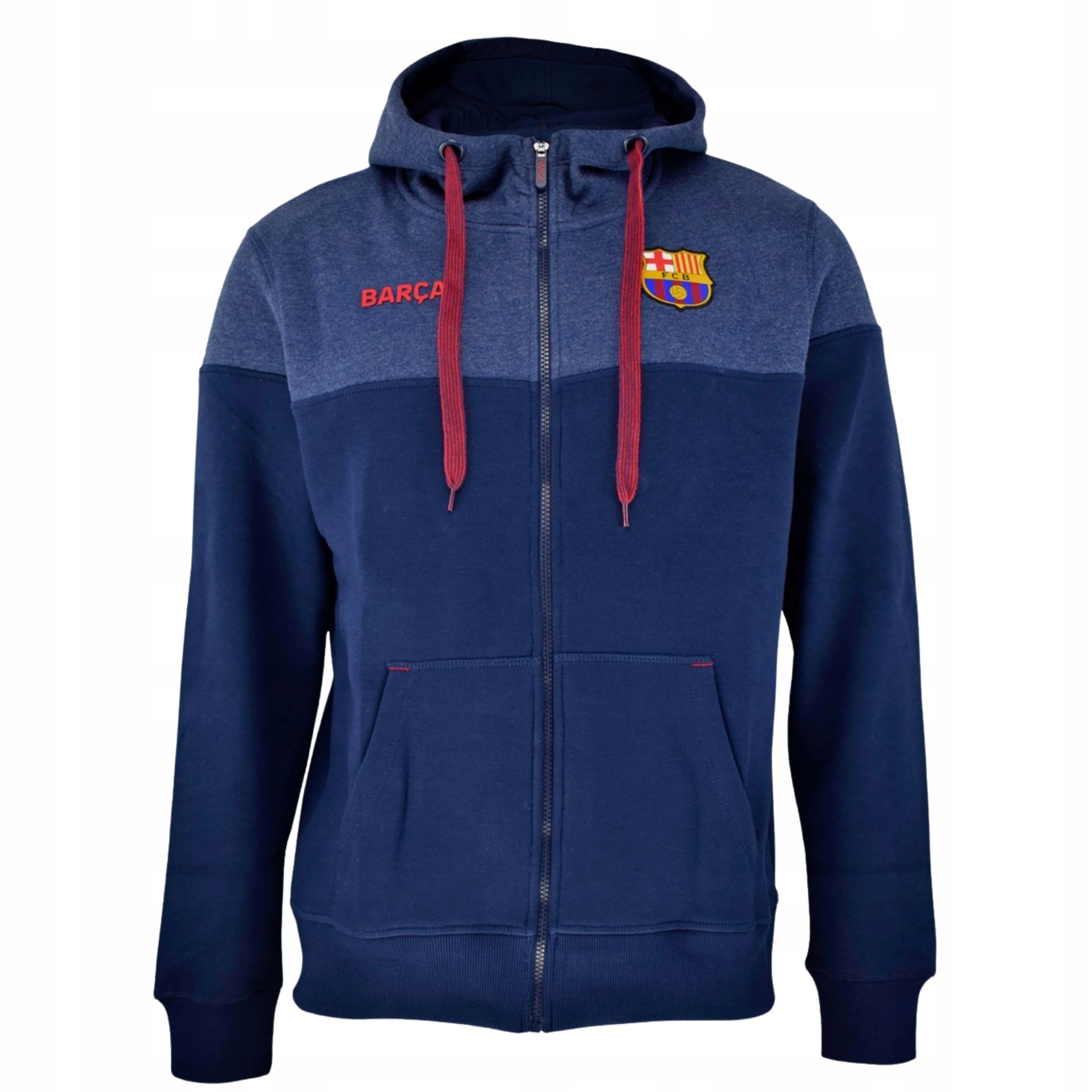 pánská mikina s kapucí XL Fc Barcelona Tmavě modrá Rozepínací zip Barca