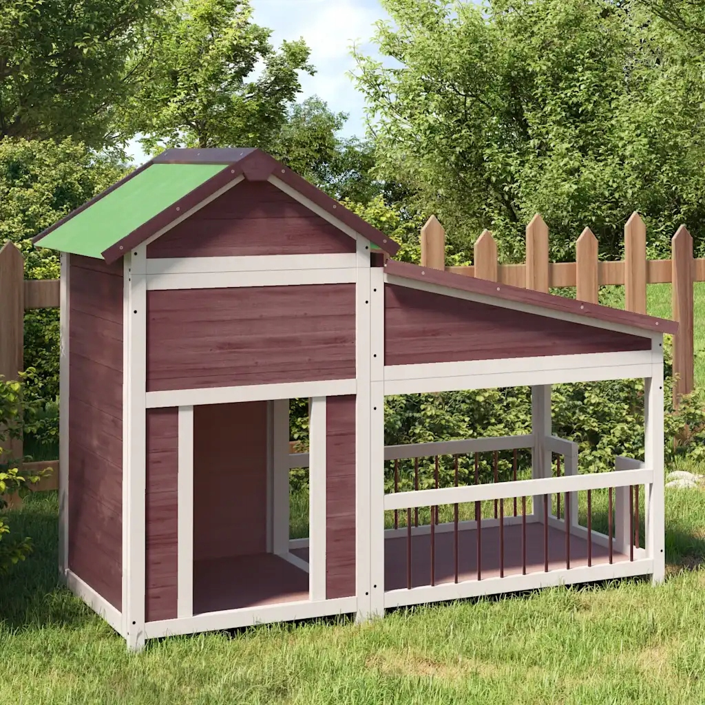 vidaXL Psí bouda moka 143 x 60,5 x 109 cm masivní borové dřevo