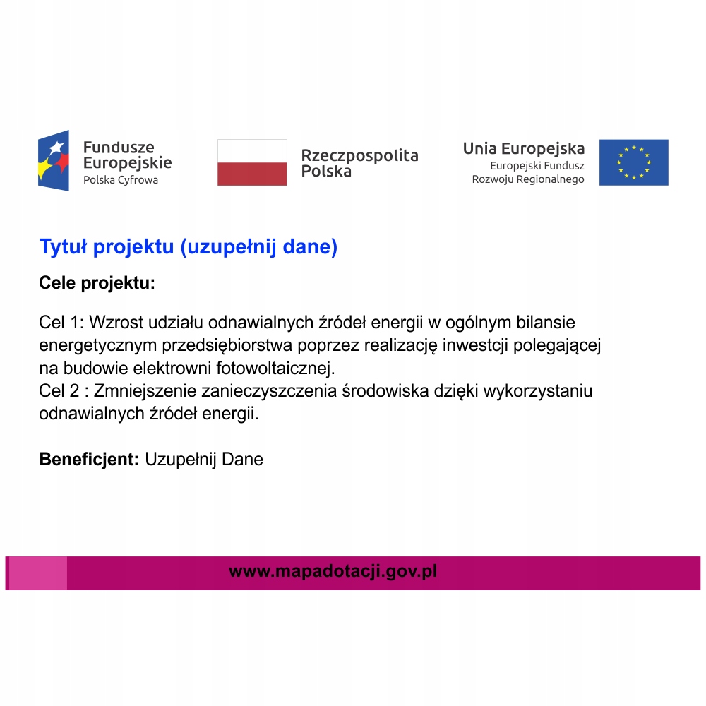 Tablica Unijna Krajowa dibond 120x80cm KREATOR UE Marka inny