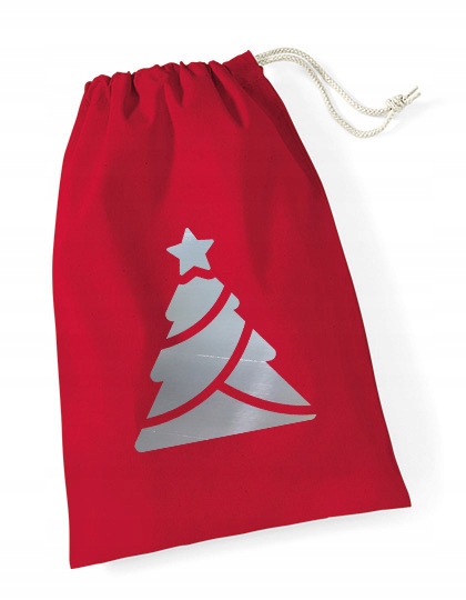 worek Mikołaja czerwony ŚREDNI 25x30 na prezenty