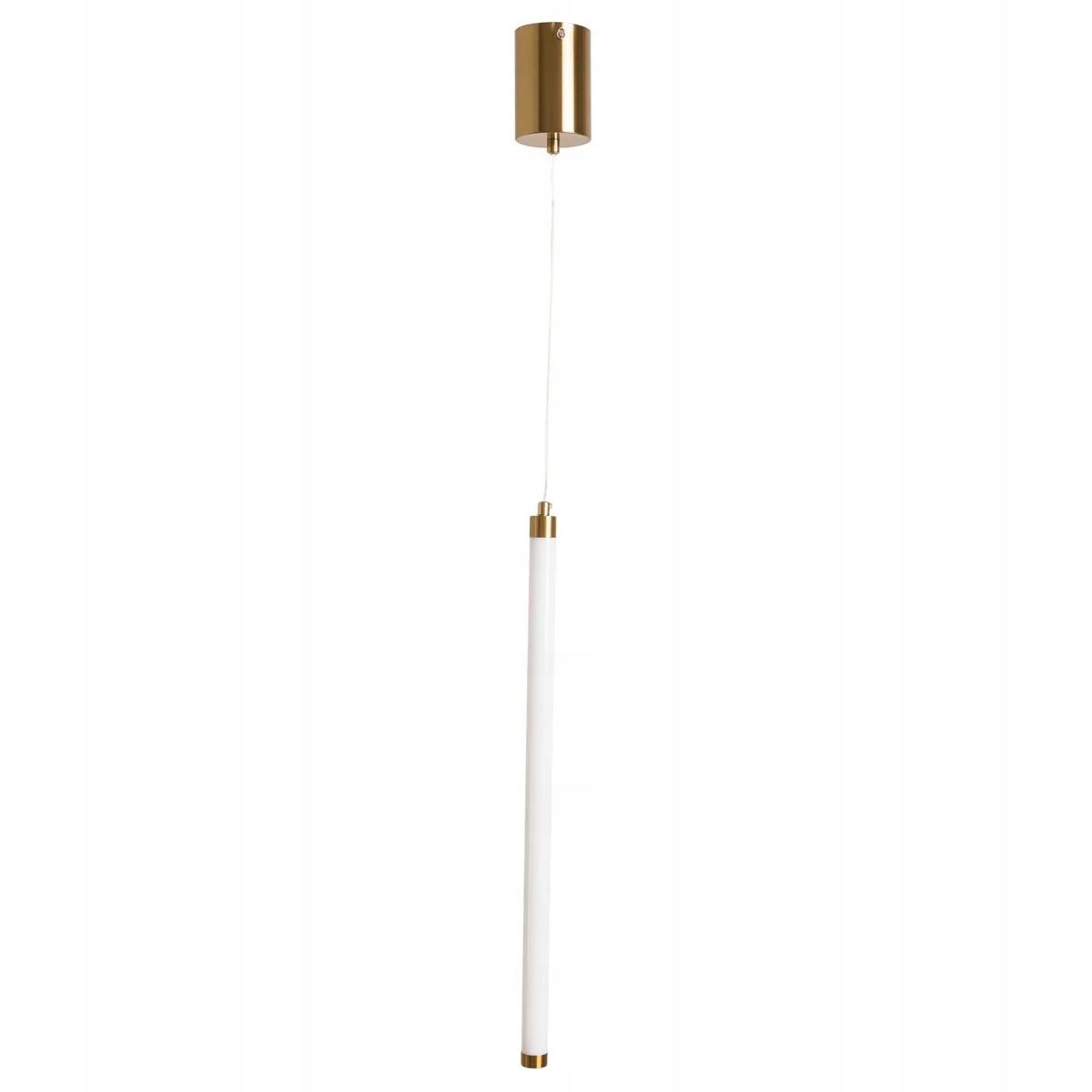 Závěsná minimalistická Led lampa zlatá podlouhlá bílá tuba 50 cm Abigali