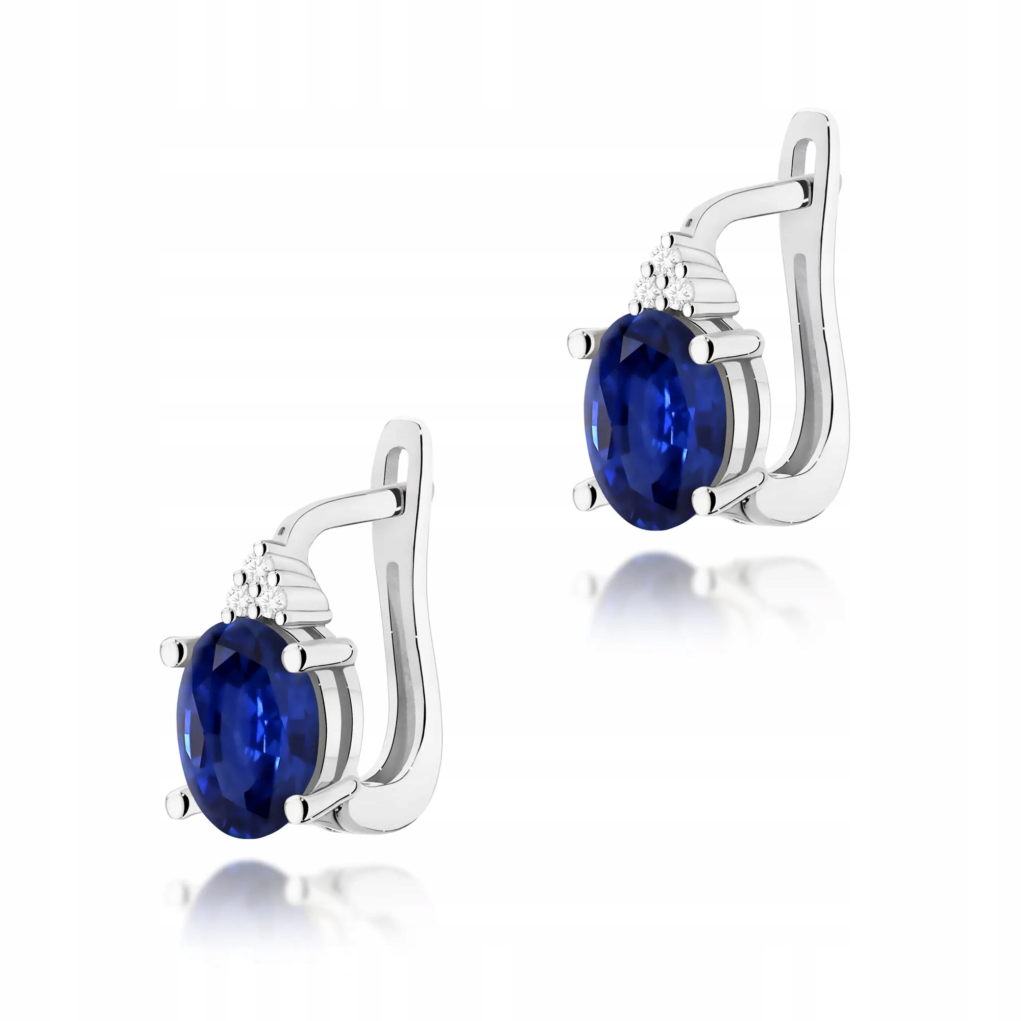Złote kolczyki Szafir 2 x 0,90ct białe złoto pr. 585