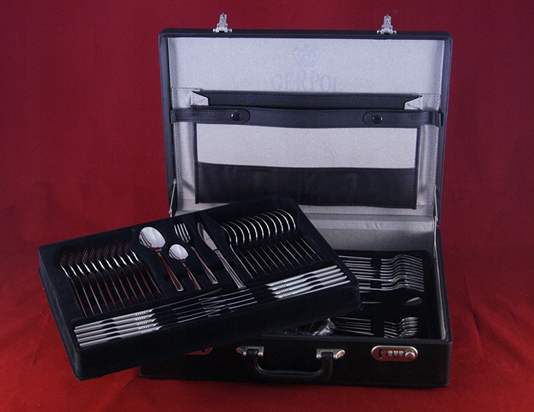 GERPOL 68 x SZTUĆCE APOLLO KOMPLET OBIADOWE NIERDZEWNE W WALIZCE 12 OSÓB Liczba elementów w zestawie 68