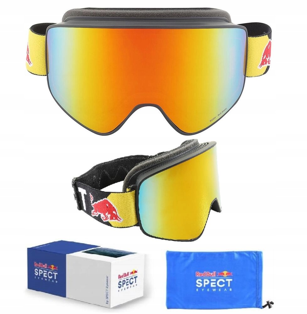 Gogle Red Bull Spect Rush 17RE2 black Szyba red orange mirror S2 Large