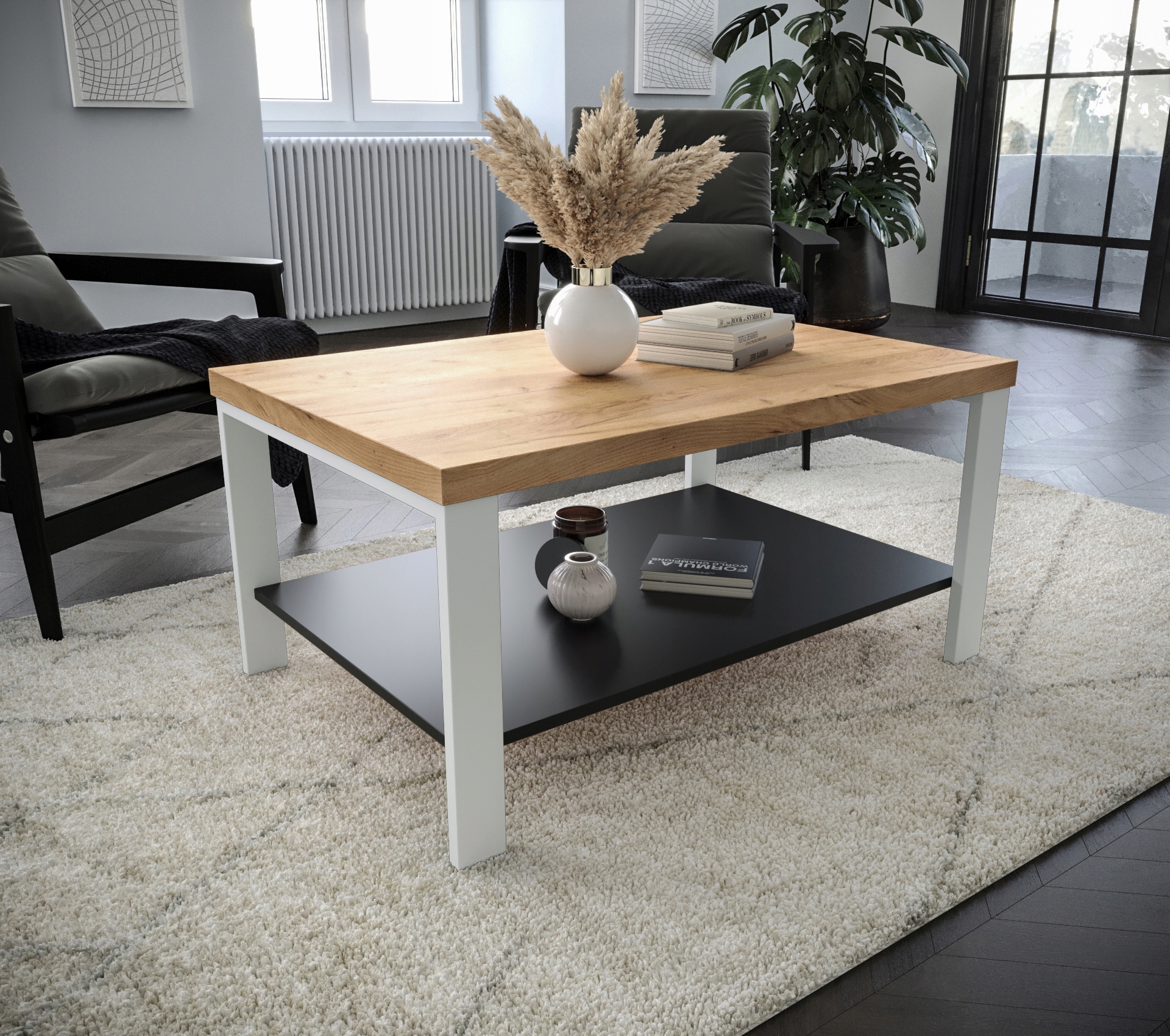 Stolik ława Loft LARS DUO 90/60/60 dąb HALIFAX NATURALNY • Cena