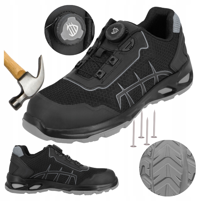 Pánské pracovní boty Polobotky Sportovní boty s kompozitovou špičkou, prodyšné Boa