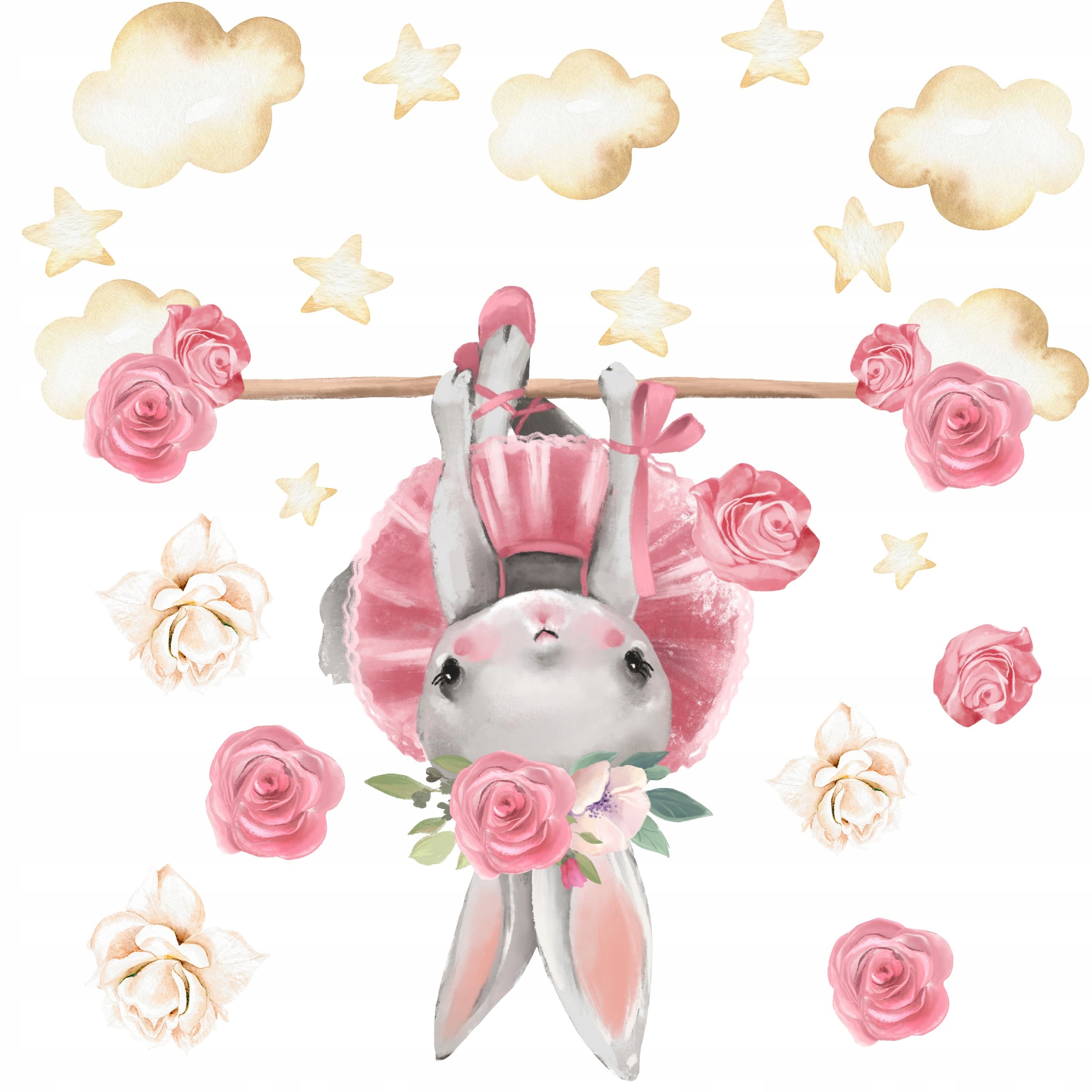 

Naklejka ścienna pastel Króliczek Balet 100x100