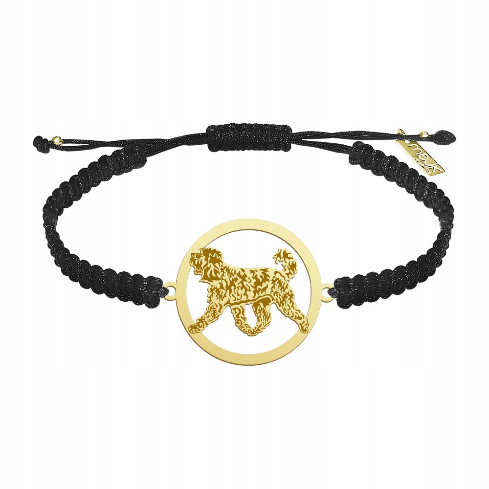 Zlatý náramek Labradoodle 925 Makramé Dárek Šperky Gravírování Bonus