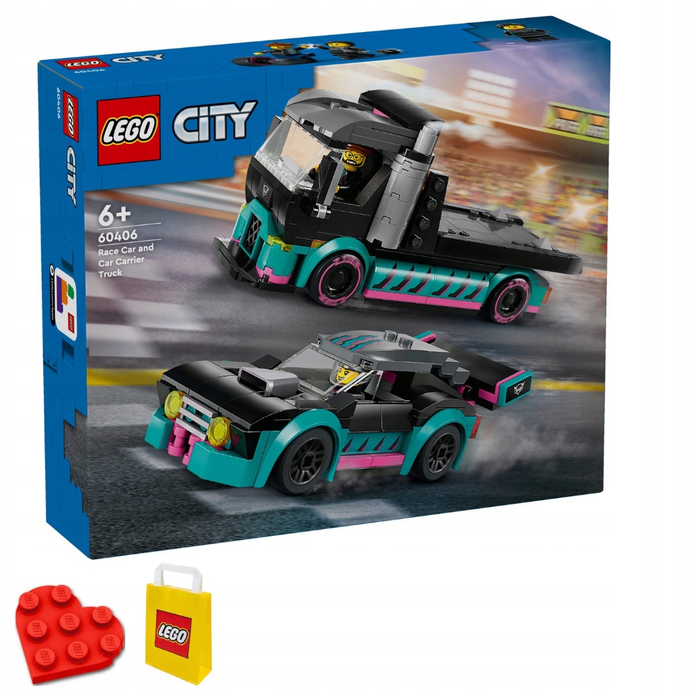 Lego City Závodní auto a autopřepravník 60406
