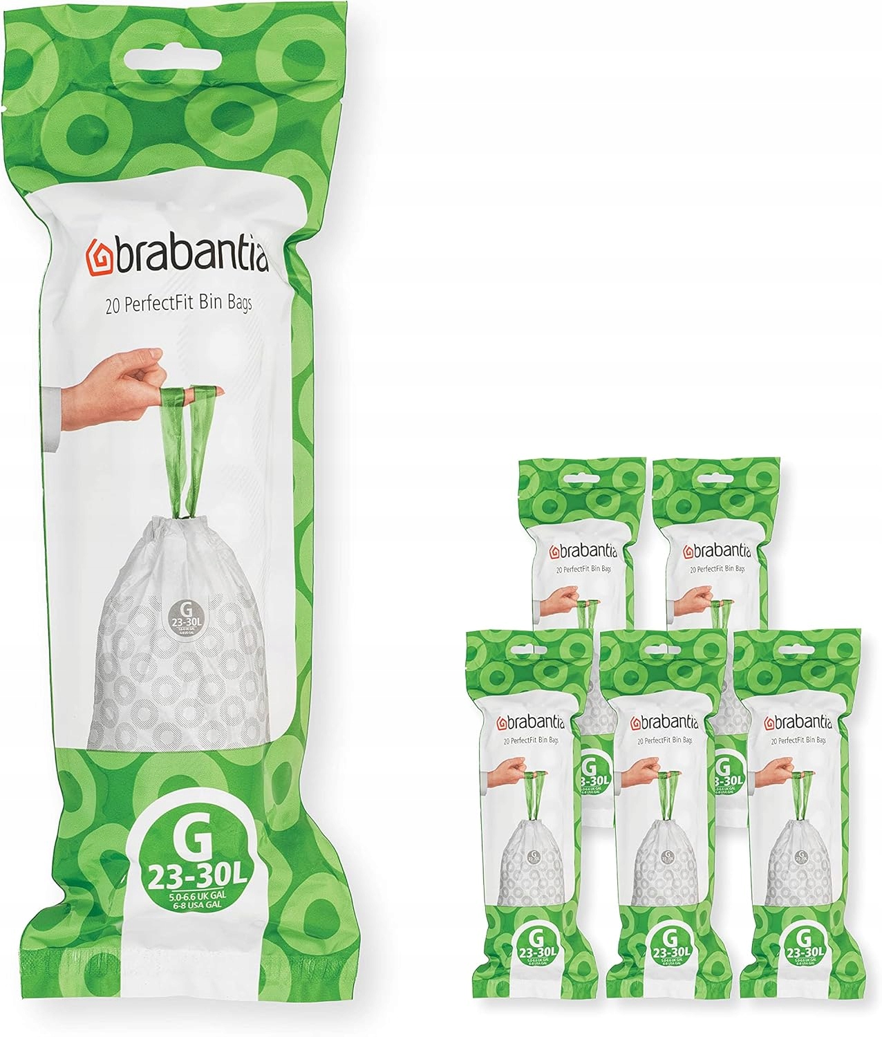 Brabantia pytle na odpadky 120 kusů 30 litrů kód G odolné bílé