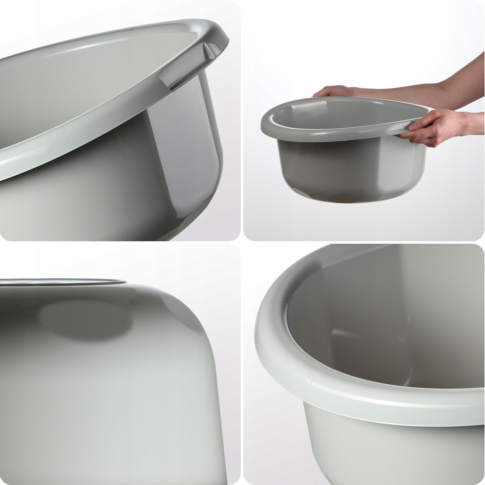 MISKA NA PRANIE 11L OKRĄGŁA MIEDNICA SZARA Szerokość produktu 36.4 cm