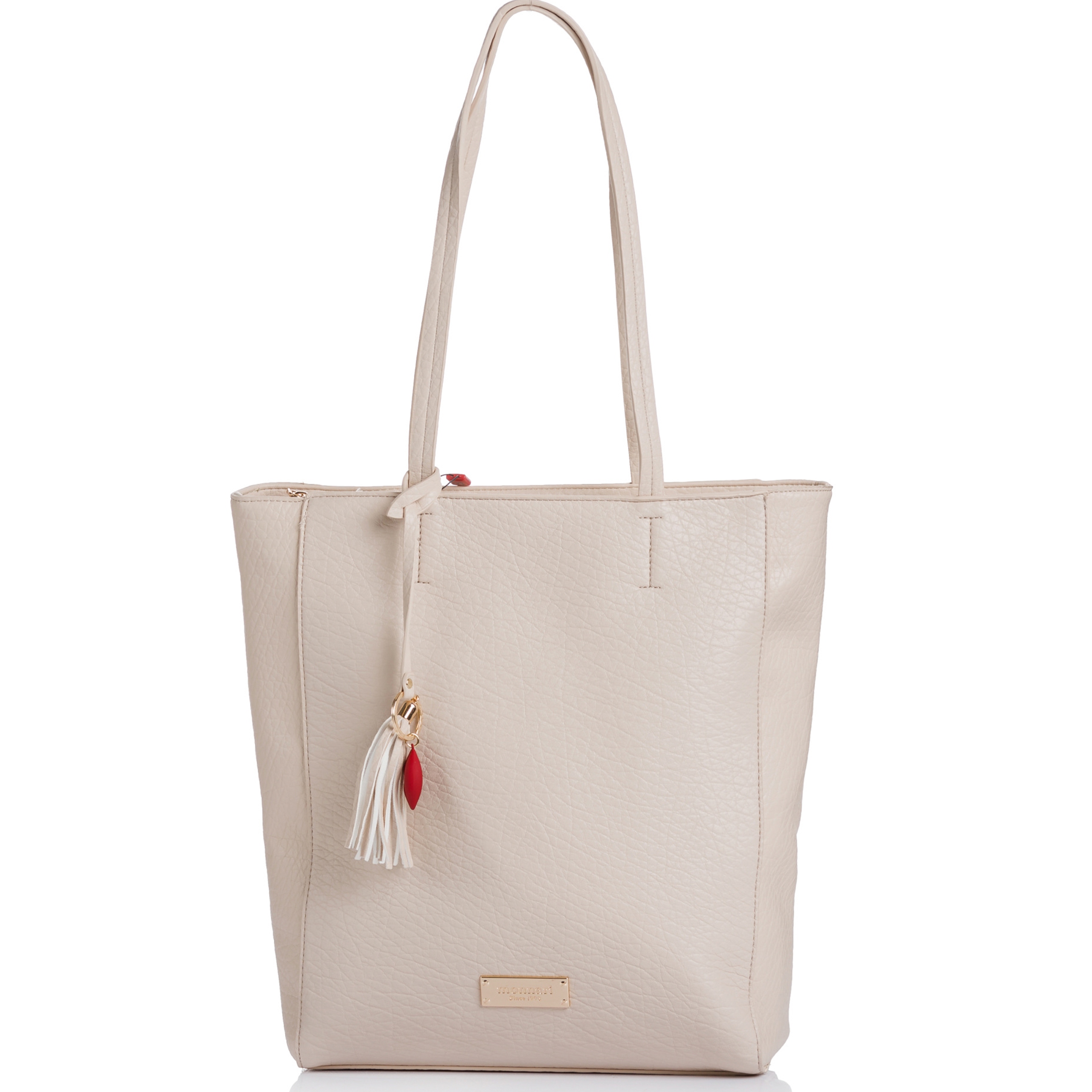 Torebka Monnari Torba Shopper Duża Praktyczna Premium Beżowa Na Ramię