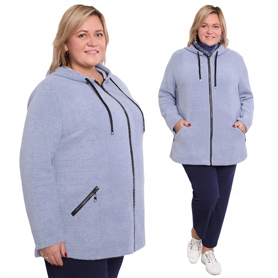 Světle modrá přechodová bunda plus size velikost 50