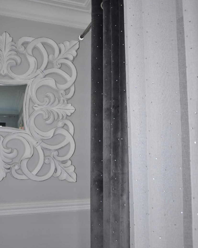 

Zasłona welur cyrkonie 140x250 stal Crystal