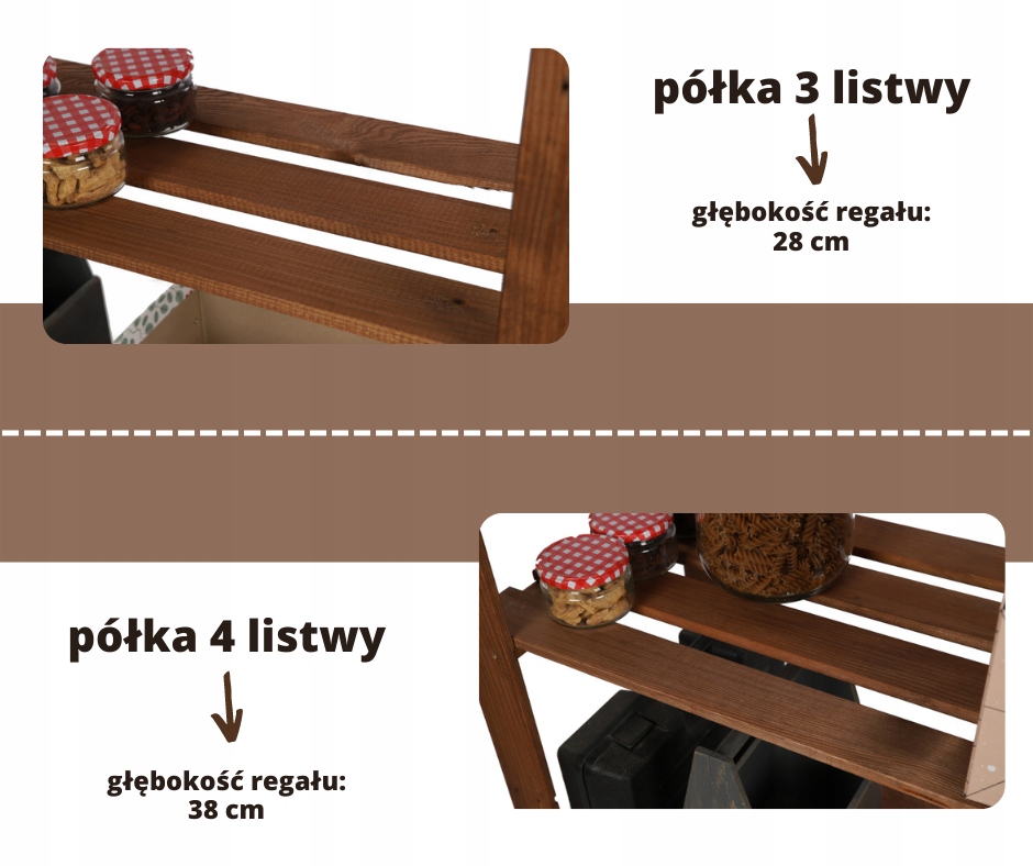 Stojak na książki drewniany zabawki 200X80X28 6p Głębokość produktu 28 cm