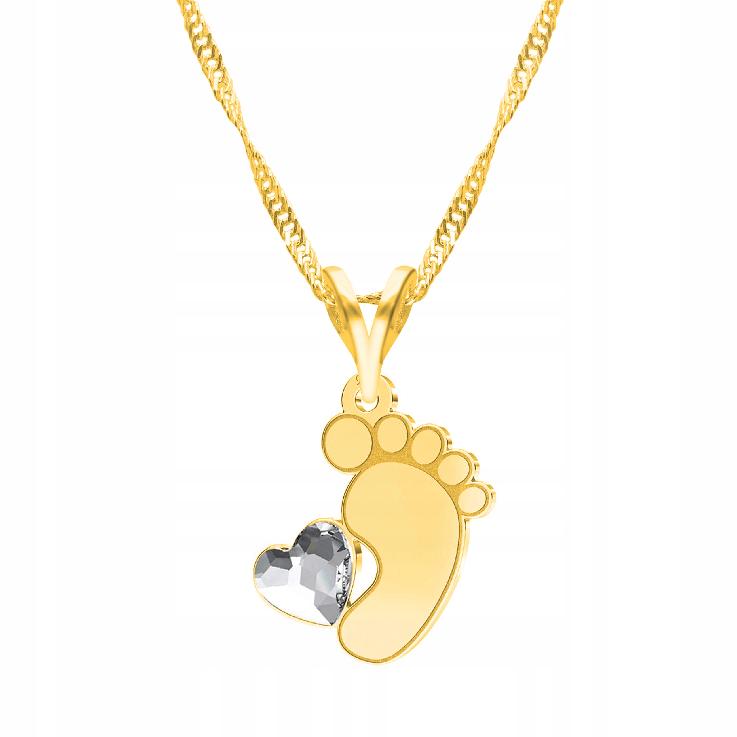 Řetízek zlatý náhrdelník 925 Otisk nohy