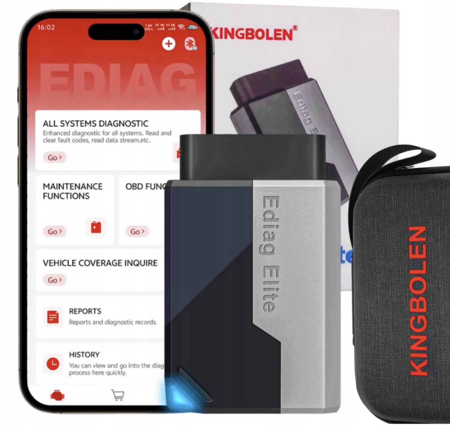 Tester Dianotické Rozhranie Kingbolen Ediag Elite OBD2 Canfd Aktualizácia