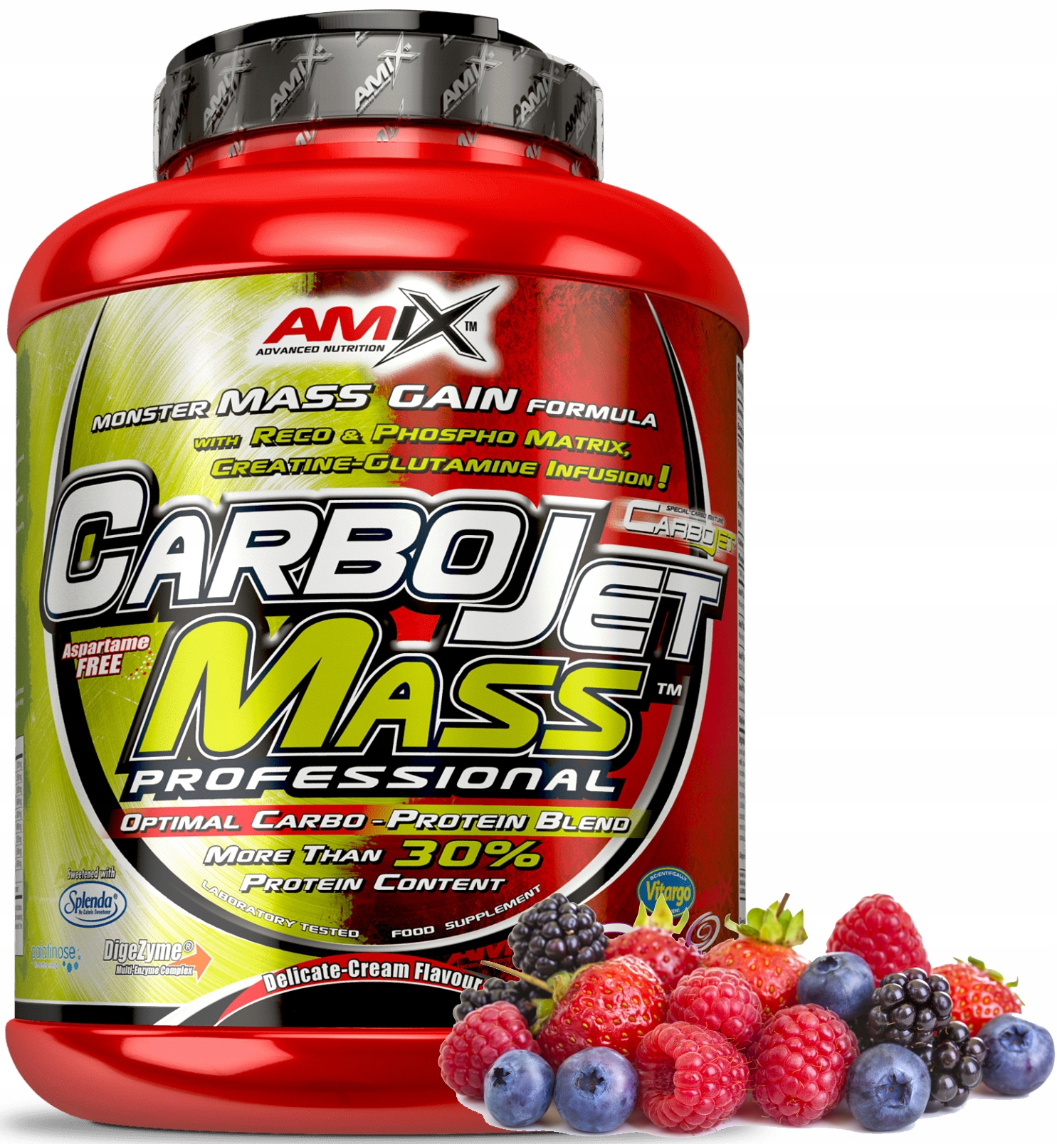 Amix Carbojet Mass Professional Gainer 3000g Sacharidovo-proteinový přípravek pro nárůst svalové hmoty