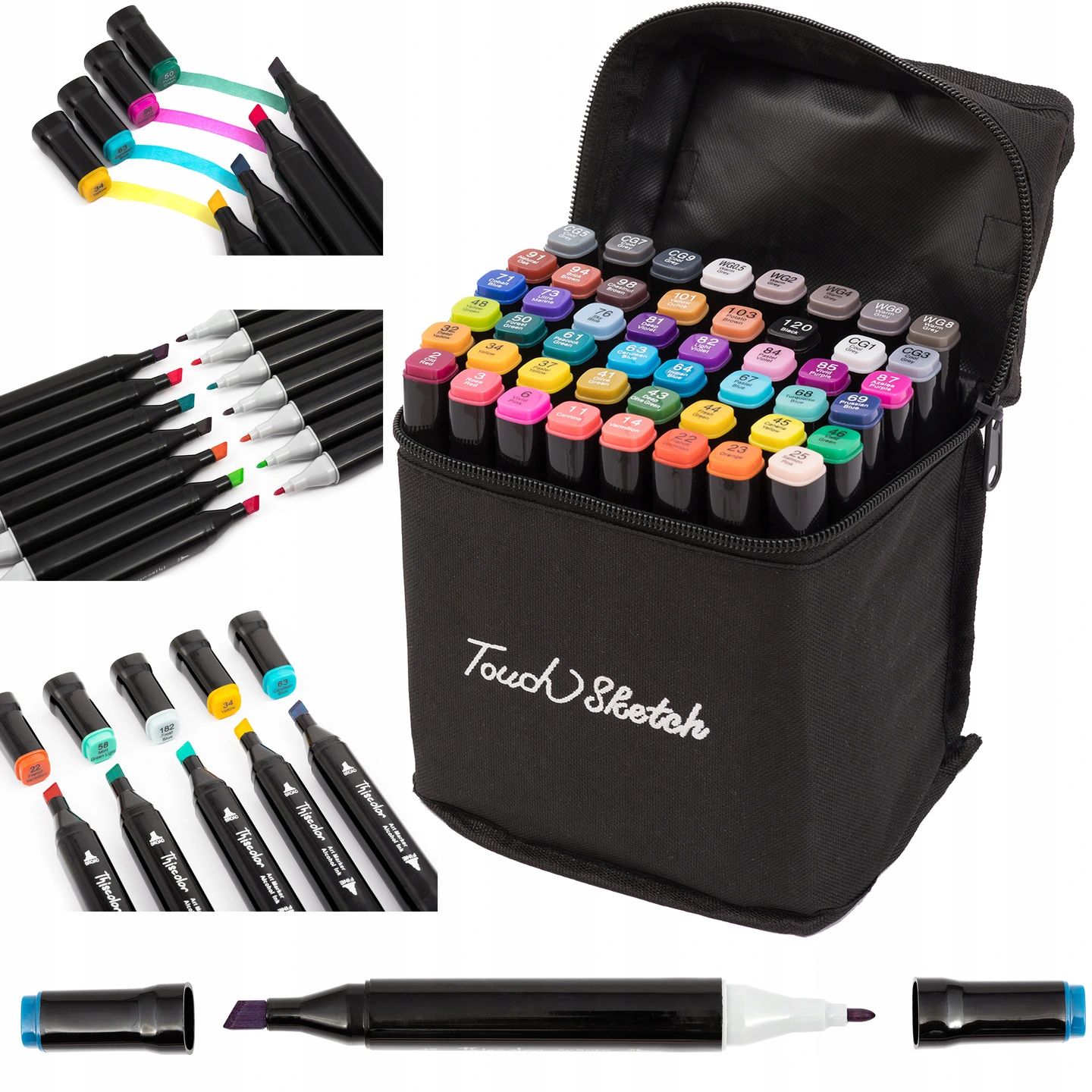 

Touch Cool Pro Markery Alkoholowe Zestaw 48 Sztuk