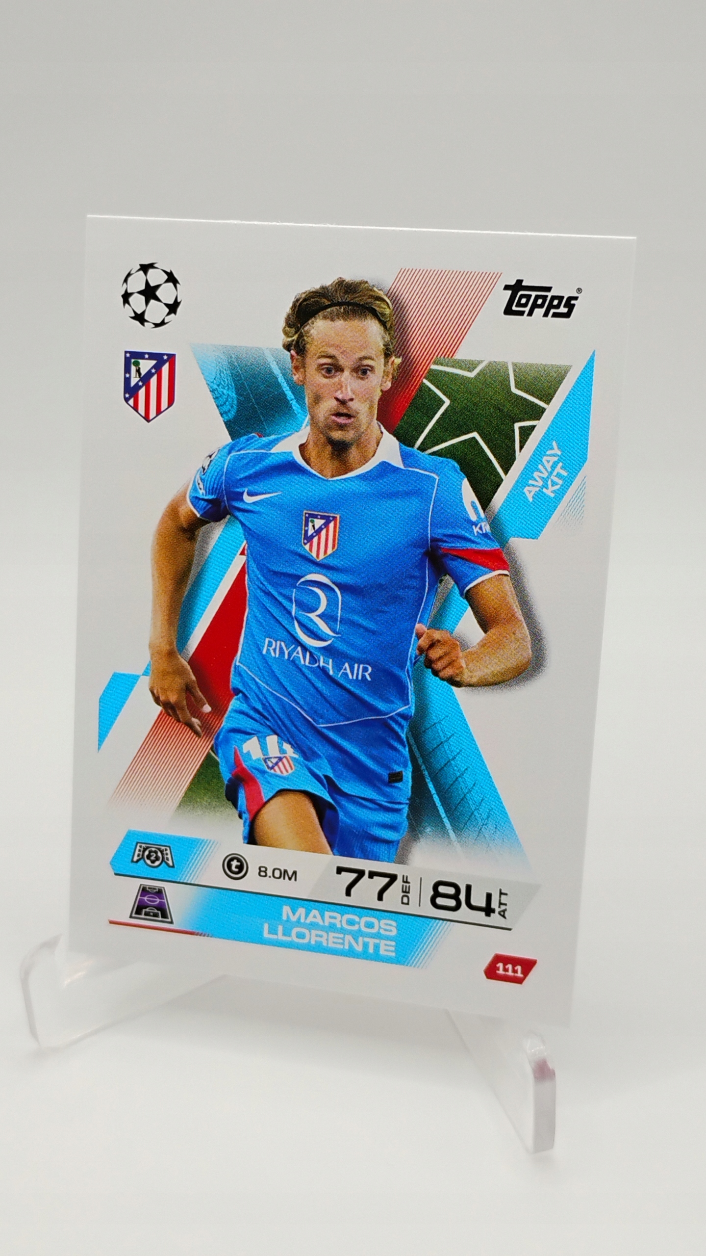 Topps Match Attax Extra 2025-2026 Away Kit 111 Marcos Llorente Atletico