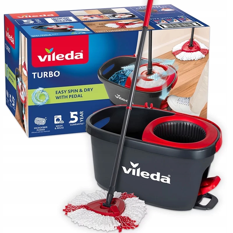 Vileda Turbo Mop Obrotowy Zestaw Szczotka .... Nowy